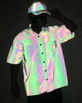 Techwear Men's Hip Hop Reflective Short-Sleeve Shirt