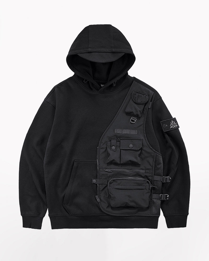 Techwear Fake Two Vest Tactical Hoodie