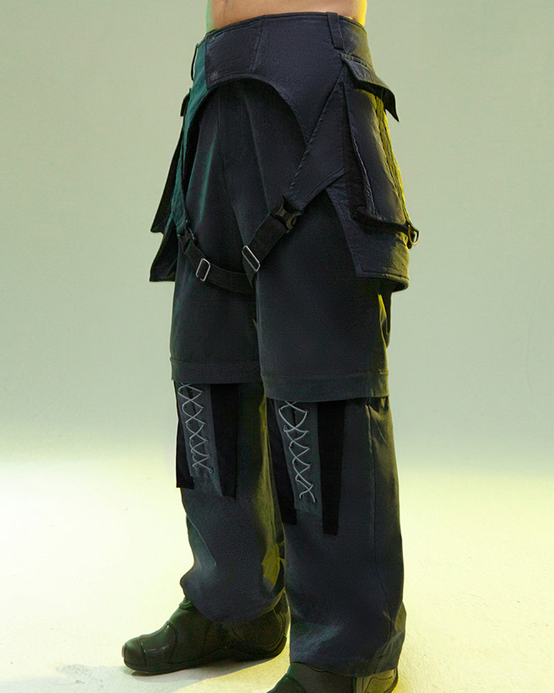 XIPHEVIL Cyberpunk Outfits Operative Detachable Two-Piece Pants