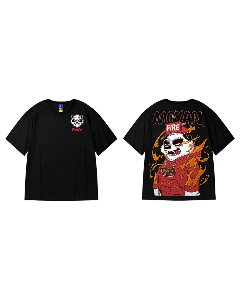 Oversize Streetwear Panda Graphic T-Shirt