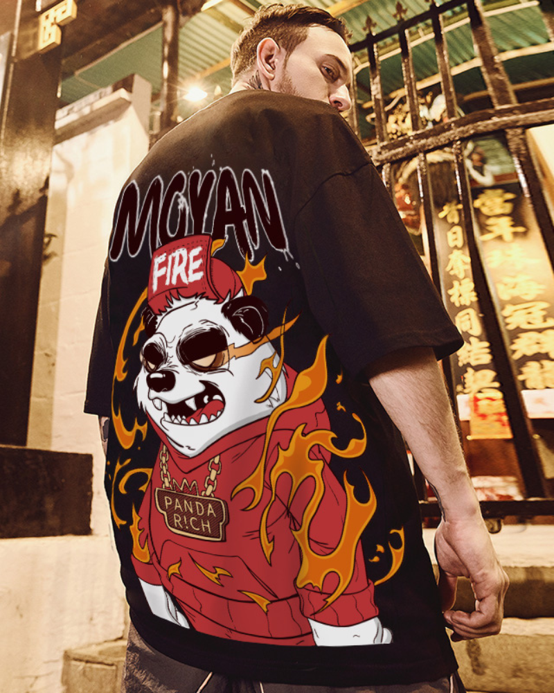 Oversize Streetwear Panda Graphic T-Shirt