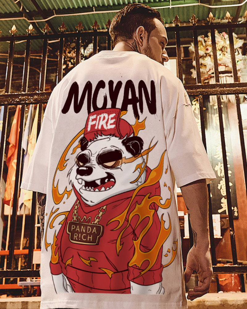 Oversize Streetwear Panda Graphic T-Shirt
