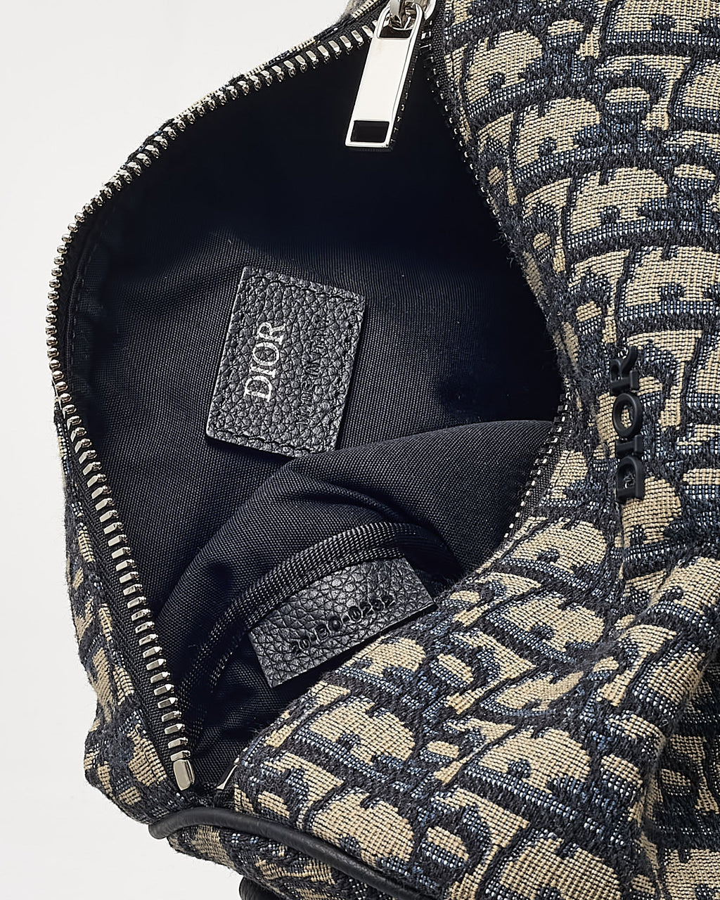 Dior Navy Blue Monogram Oblique Canvas Roller Messenger Crossbody Bag