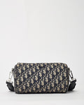 Dior Navy Blue Monogram Oblique Canvas Roller Messenger Crossbody Bag