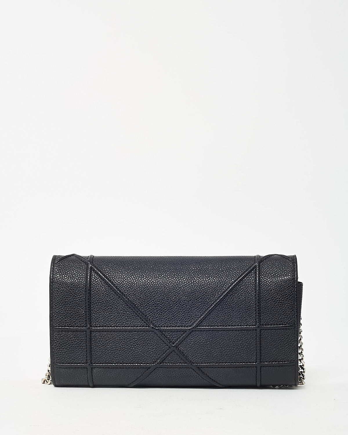 Dior Black Grained Calfskin Diorama Croisiere WOC Wallet on Chain Crossbody Bag