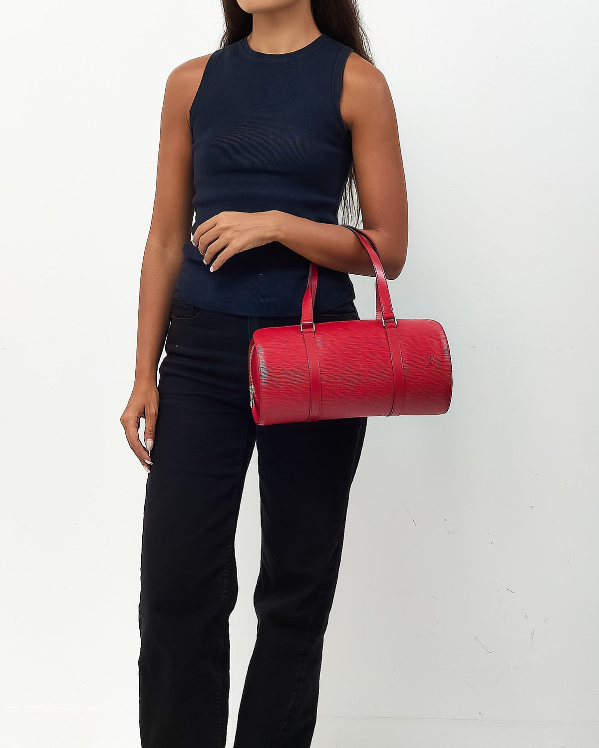 Louis Vuitton Red Epi Leather Soufflot Papillon Bag