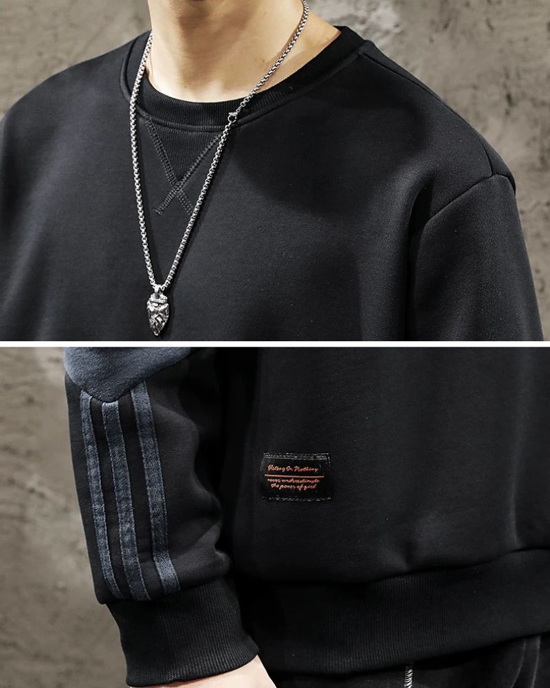 Round Neck Color Block Hoodie