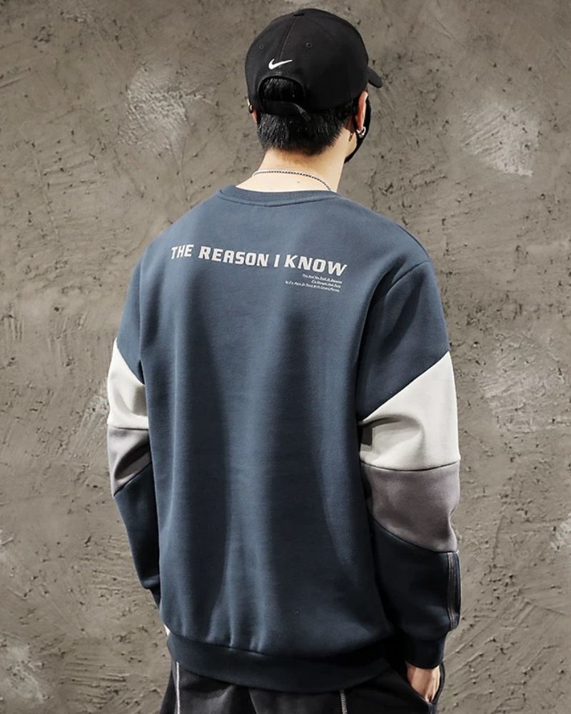 Round Neck Color Block Hoodie
