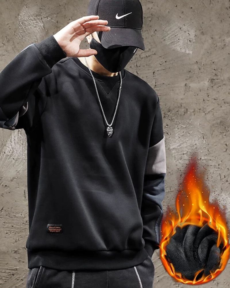 Round Neck Color Block Hoodie