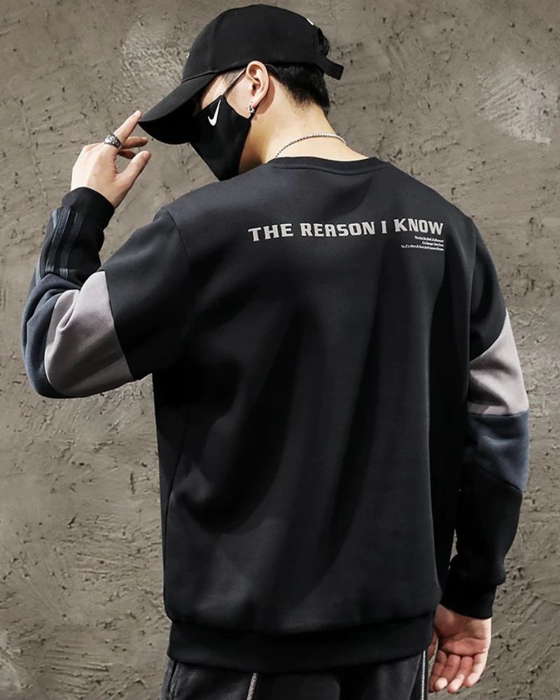 Round Neck Color Block Hoodie