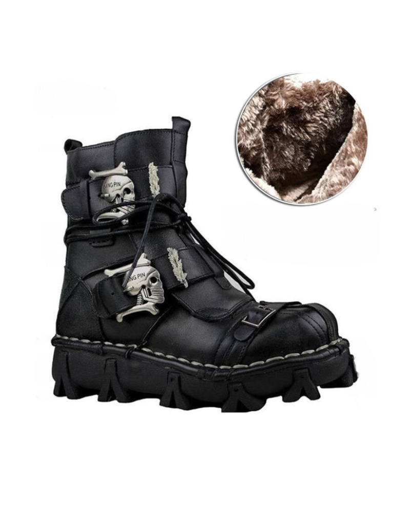 Techwear Punk Skull Unisex Motorcycle Riding Boots
