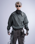 Steampunk Post-Apocalyptic Outdoor Distressed Stand Collar Hoodie