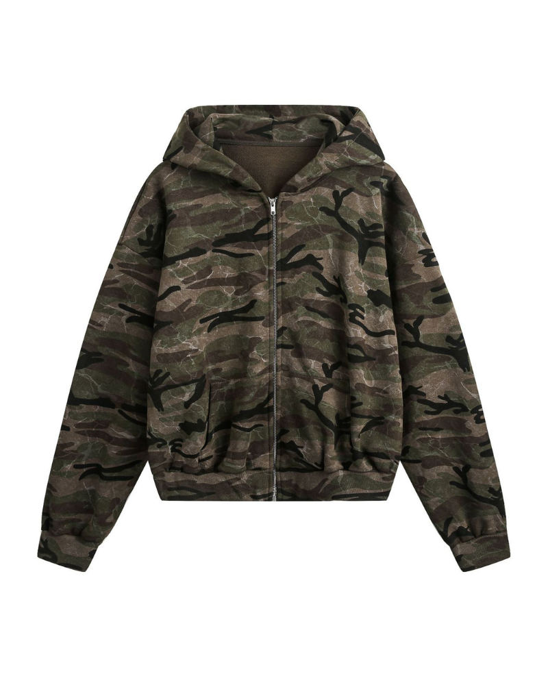 Street Style Couple's Camouflage Hoodie Jacket