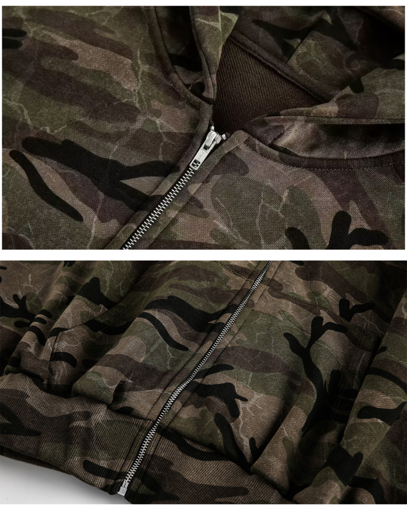 Street Style Couple's Camouflage Hoodie Jacket