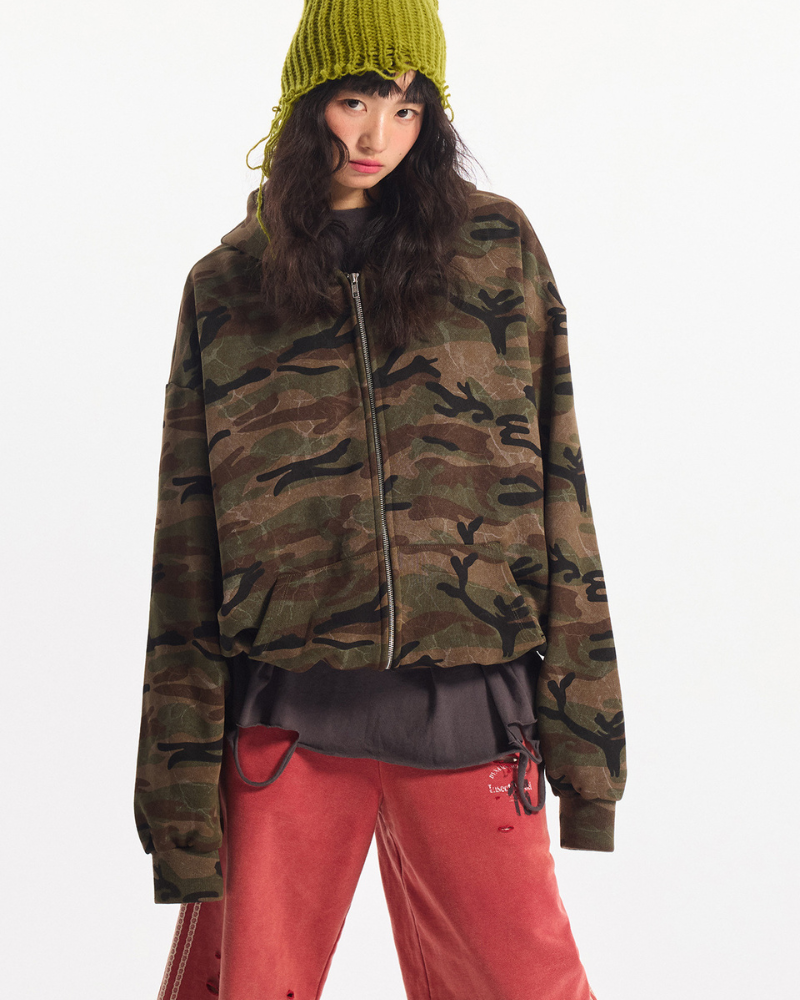 Street Style Couple's Camouflage Hoodie Jacket