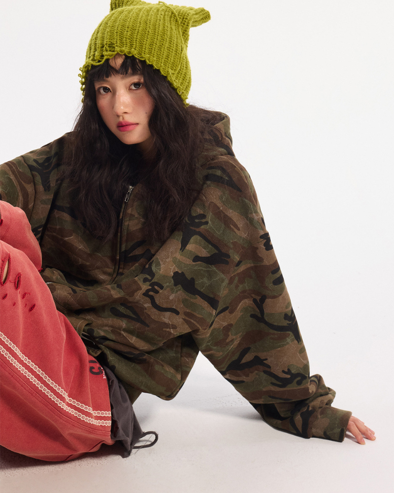 Street Style Couple's Camouflage Hoodie Jacket