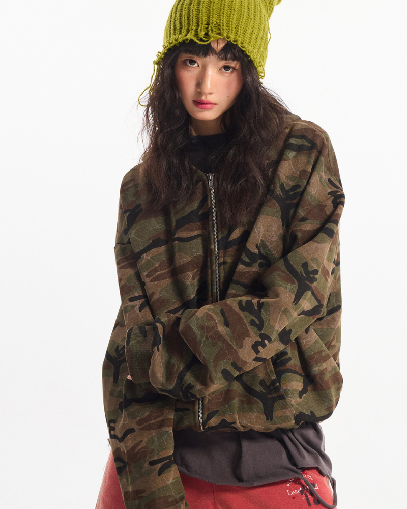 Street Style Couple's Camouflage Hoodie Jacket