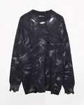 Street-Style Washed Tie-Dye Distressed Sweater