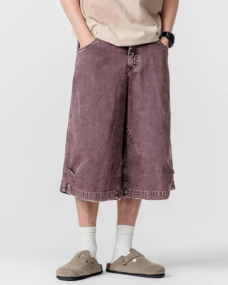 Street Unisex Denim-Look Shorts | Baggy Jorts