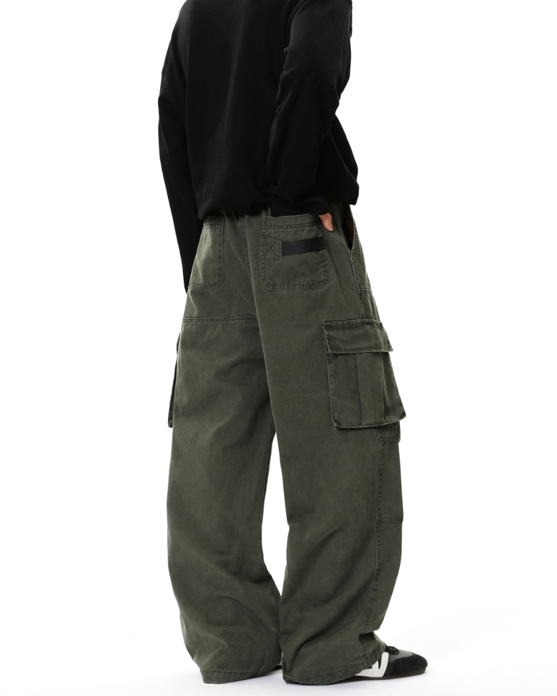 Street American Multi-pocket Washed Cargo Pants