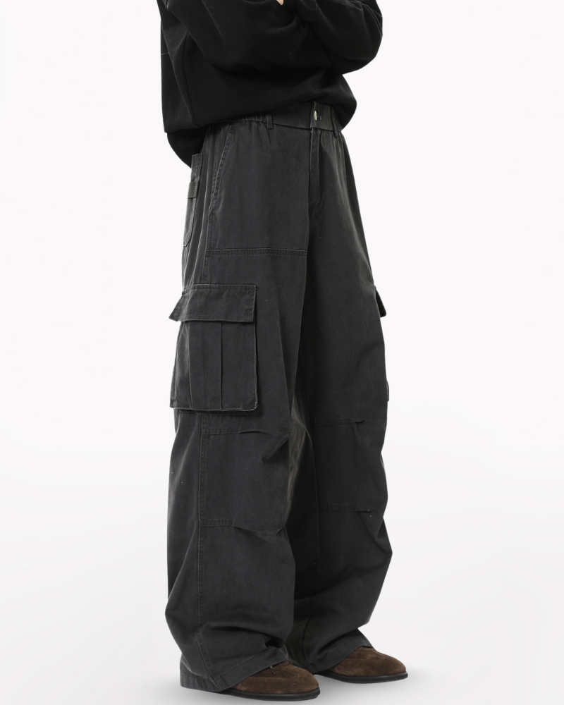 Street American Multi-pocket Washed Cargo Pants