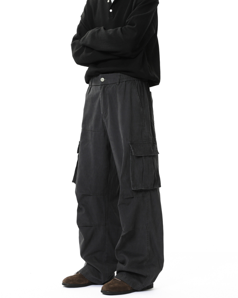 Street American Multi-pocket Washed Cargo Pants