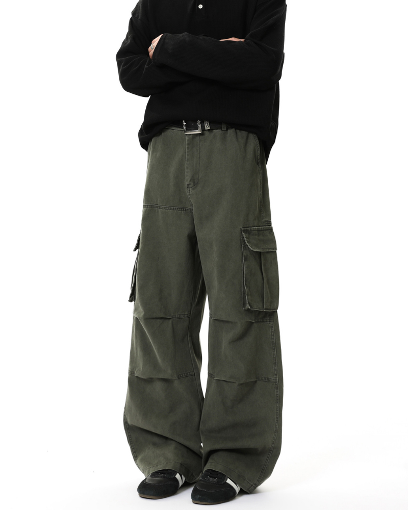 Street American Multi-pocket Washed Cargo Pants