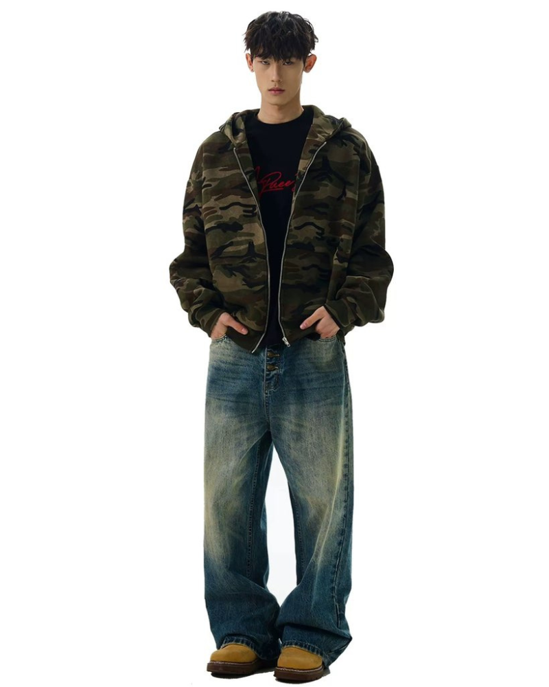 Street Style Couple's Camouflage Hoodie Jacket