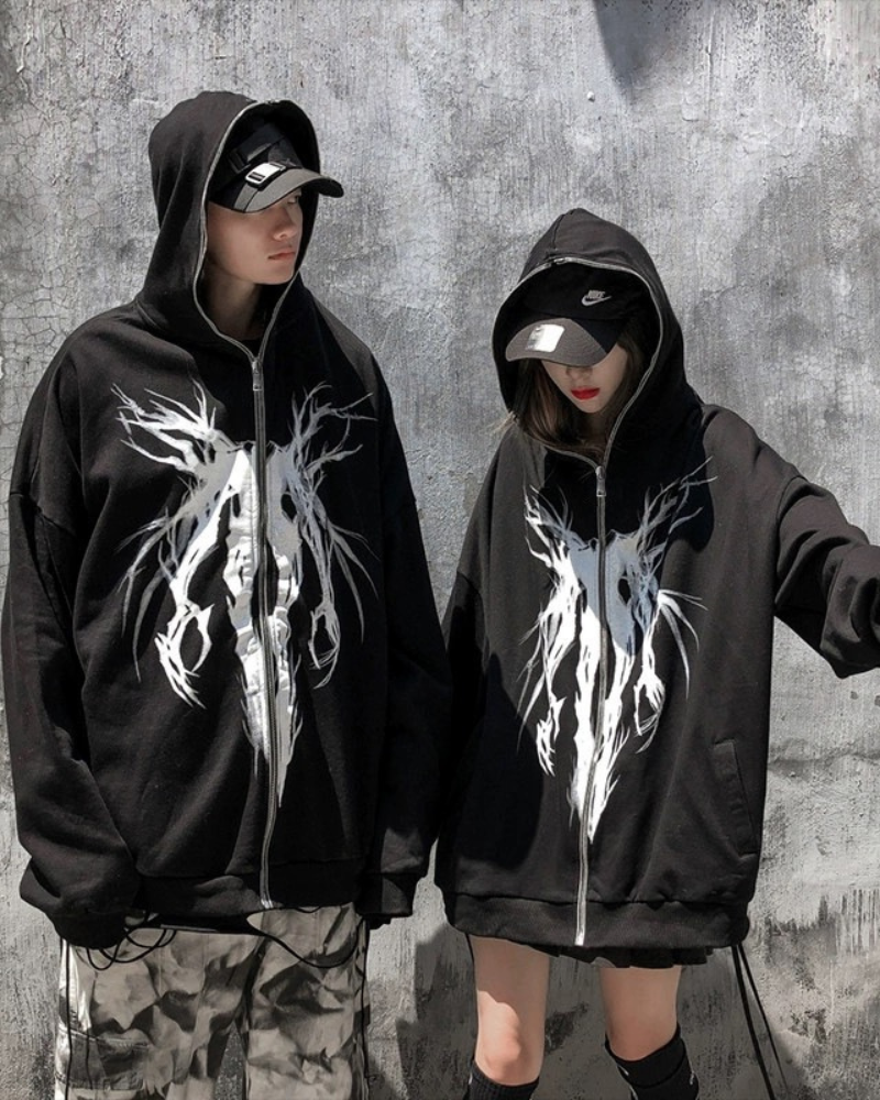 Streetwear Full Zip Thick Hoodie Jacket