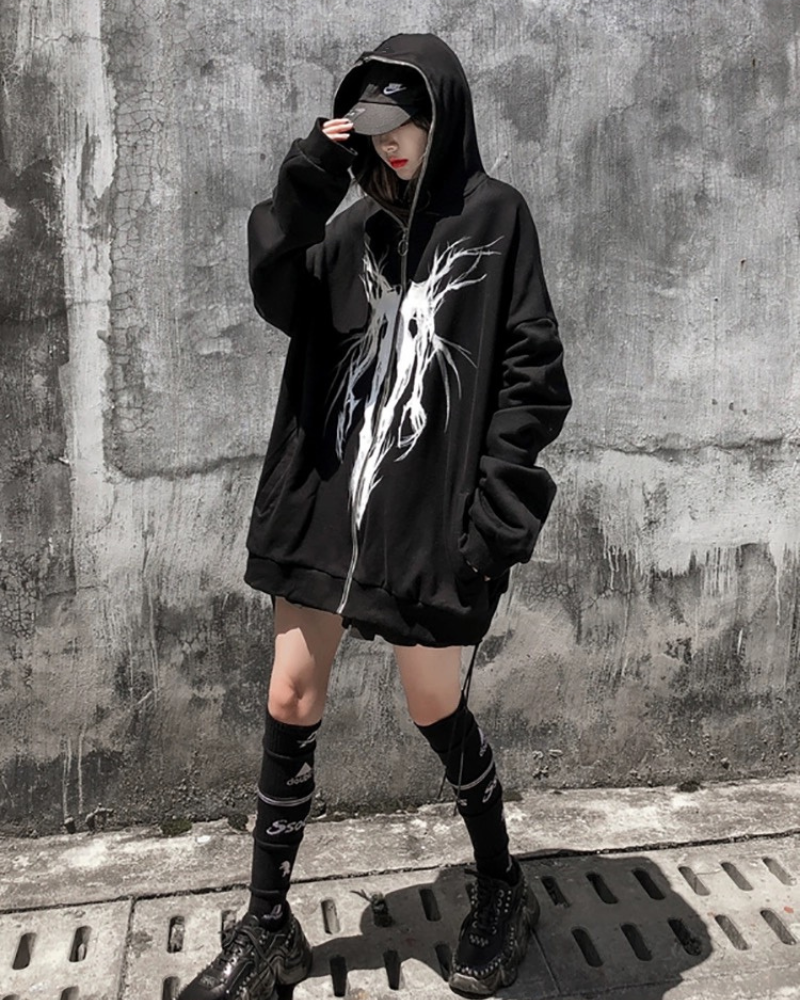 Streetwear Full Zip Thick Hoodie Jacket