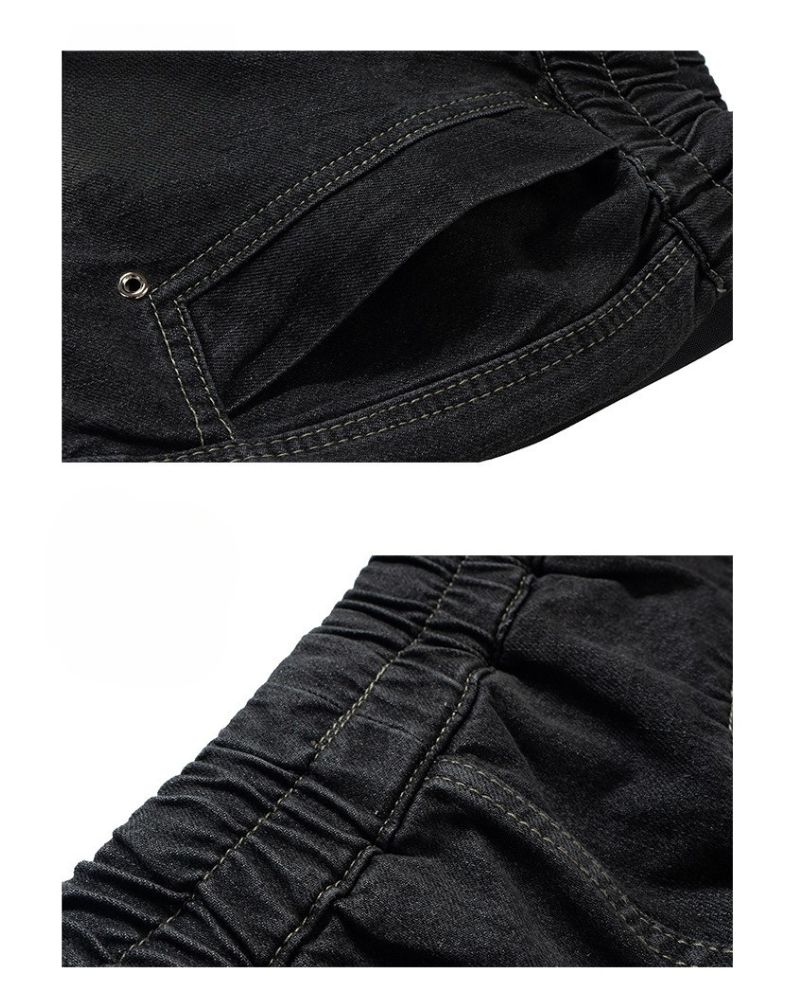 Streetwear Washed Raw Edge Cargo Baggy Jorts