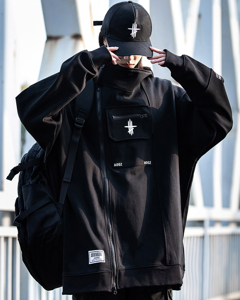 Techwear Cardigan Unisex Zip Up Hoodie