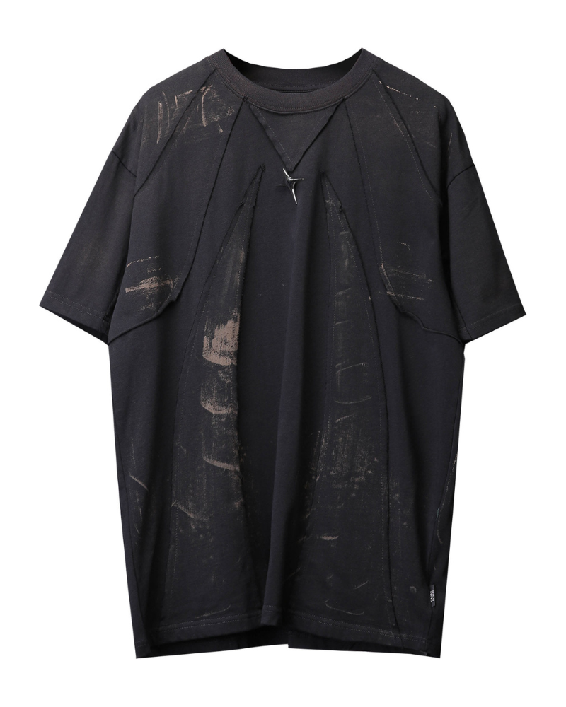 Streetwear Distressed Asymmetrical Cotton T-Shirt