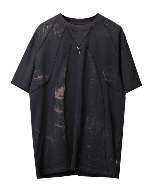 Streetwear Distressed Asymmetrical Cotton T-Shirt