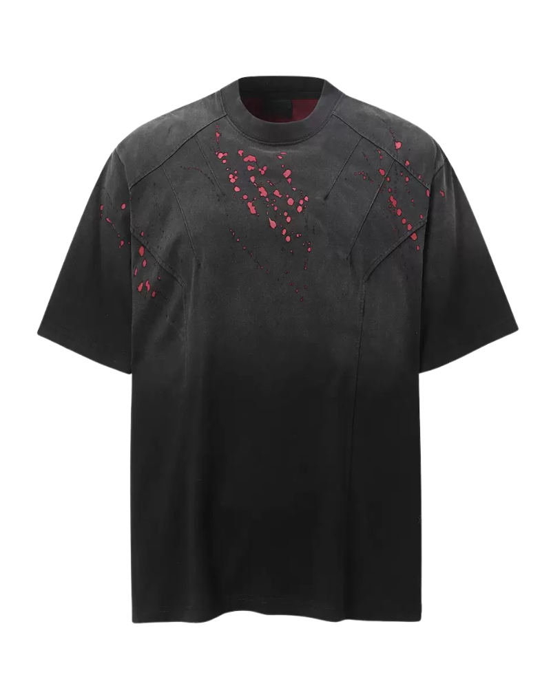 Streetwear Heavyweight Washed Cotton Splatter T-Shirt