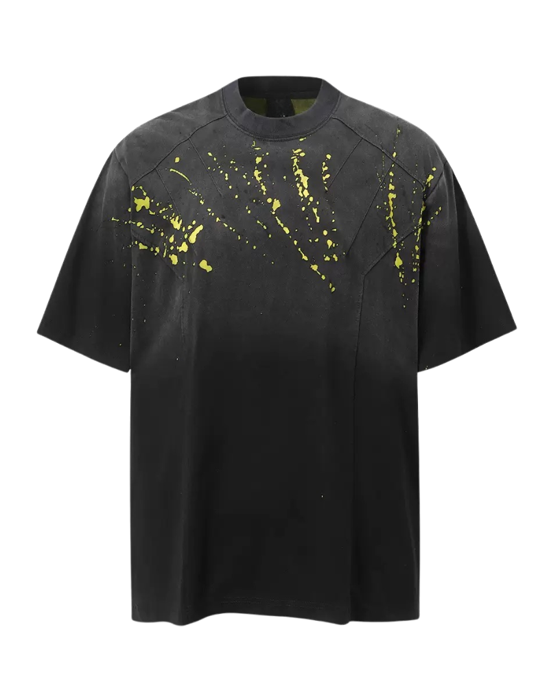 Streetwear Heavyweight Washed Cotton Splatter T-Shirt