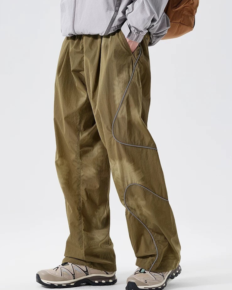 Streetwear Reflective Wide Leg Outdoor Hiking Pants