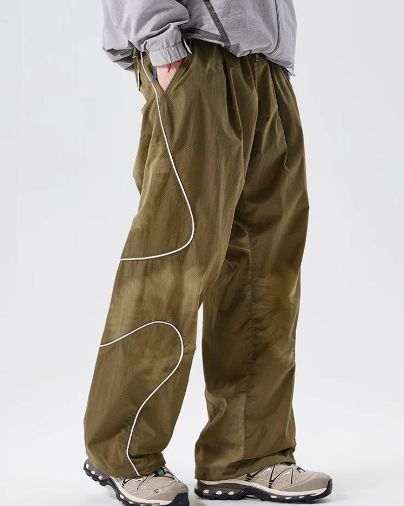 Streetwear Reflective Wide Leg Outdoor Hiking Pants
