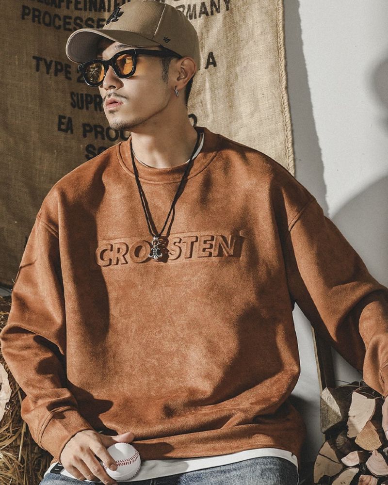 Suede Velvet Vintage Oversize Hoodie