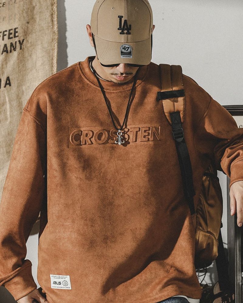 Suede Velvet Vintage Oversize Hoodie