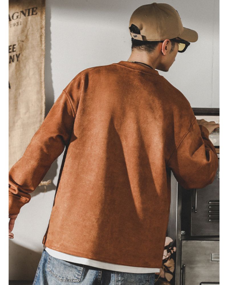 Suede Velvet Vintage Oversize Hoodie