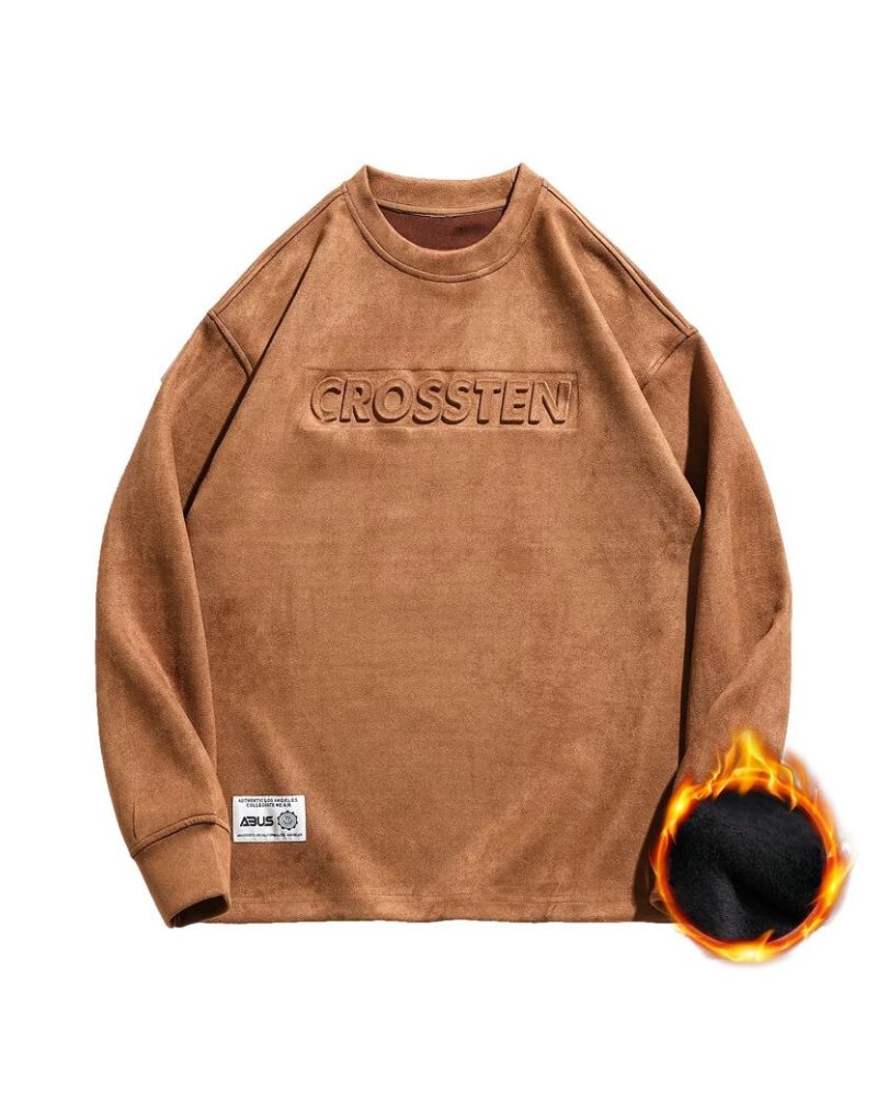 Suede Velvet Vintage Oversize Hoodie