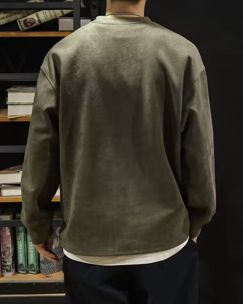 Suede Velvet Vintage Oversize Hoodie