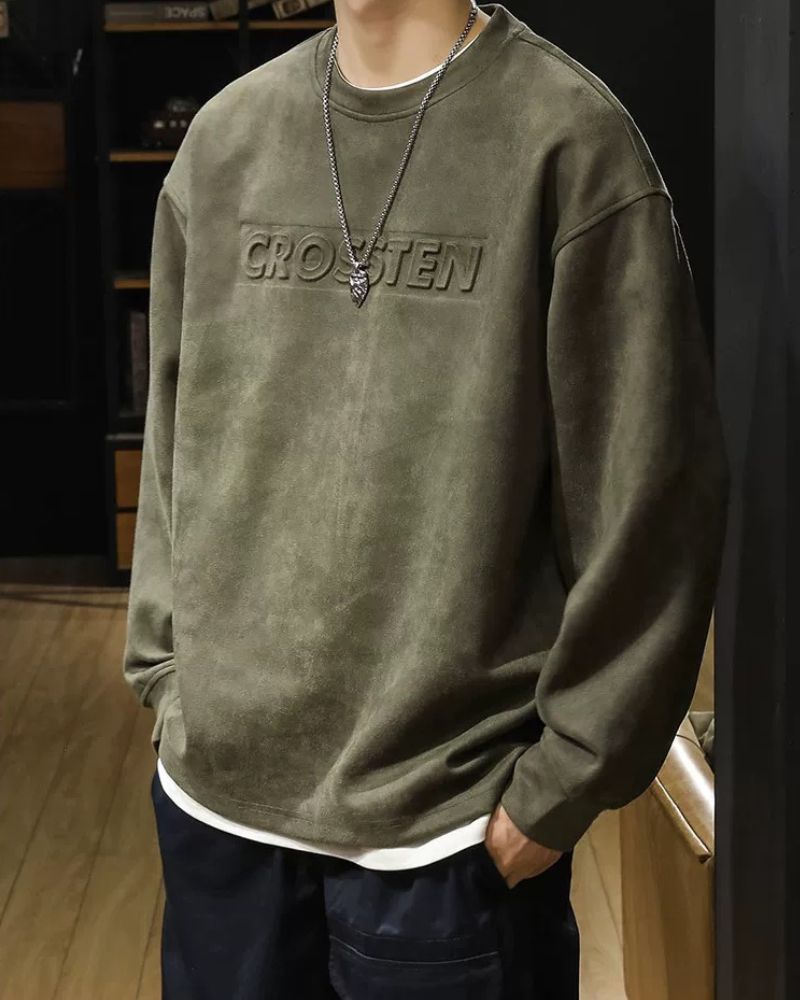 Suede Velvet Vintage Oversize Hoodie