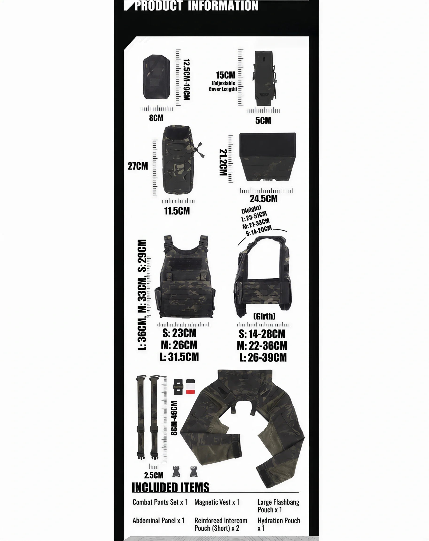 Functional Breathable Tactical Combat Jacket & Vest Set