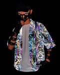 Techwear Colorful Reflective Cardigan Kimono Jacket