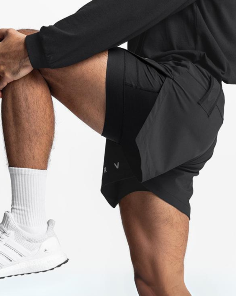 Techwear Double-Layer Mens Workout Shorts