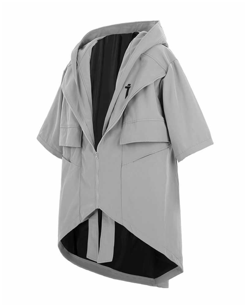 Techwear Fake Two-piece Mid-sleeve Unisex Coat