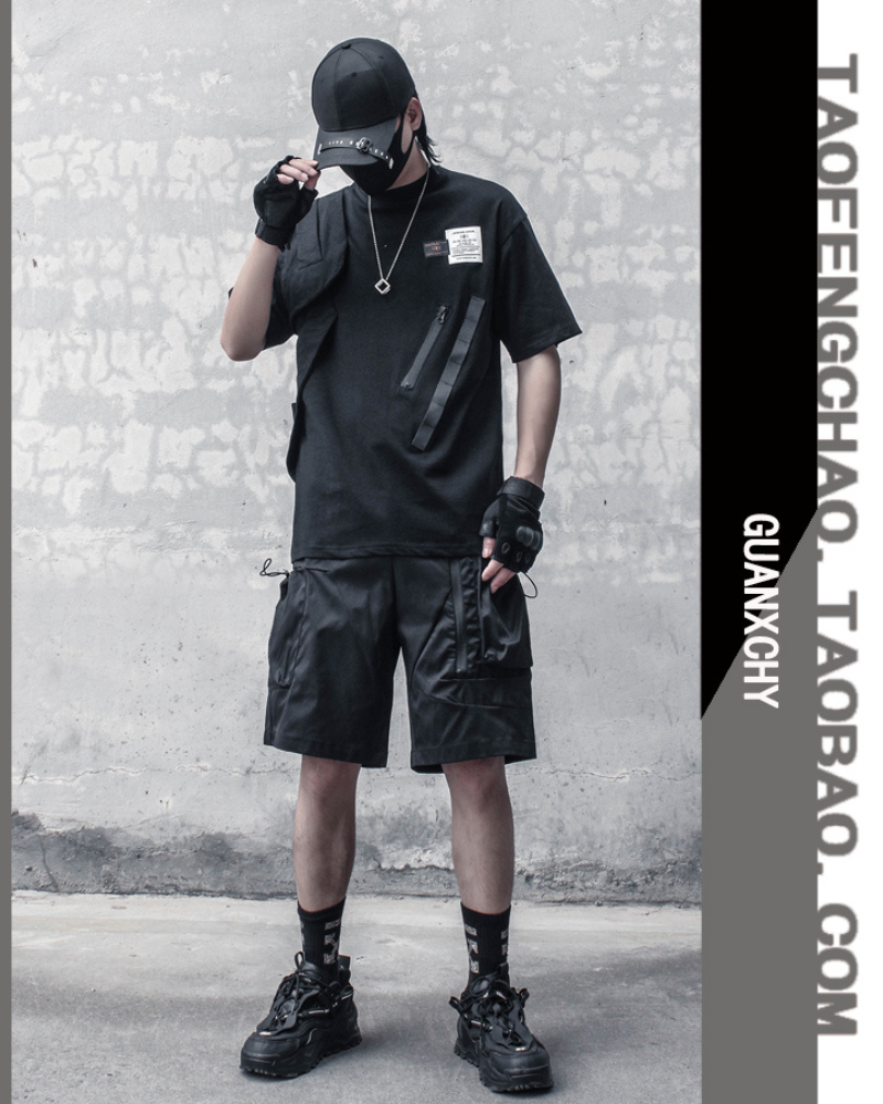 Techwear Functional Patchwork Cargo T-Shirt