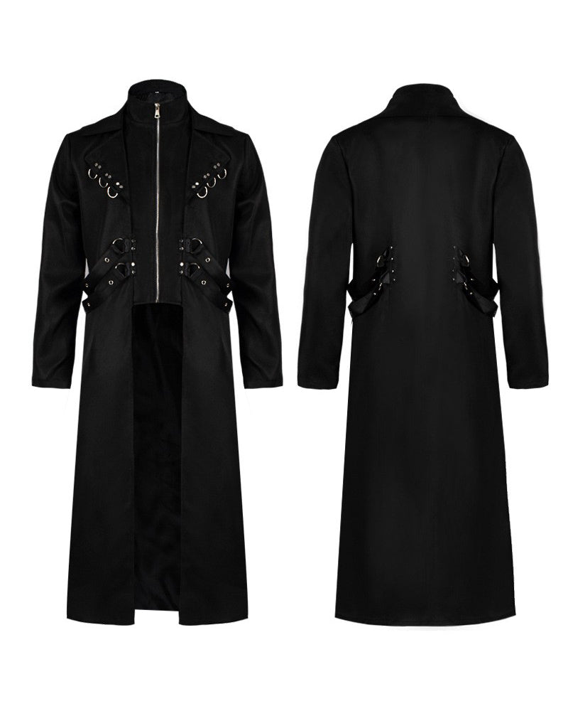 Techwear Punk Ribbons Unisex Long Coat